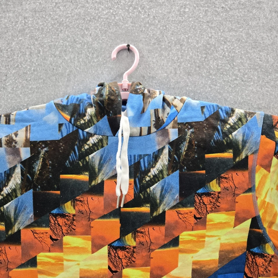 Мужская толстовка с капюшоном Rag & Bone XL синий геометрический пляж фото графический пуловер - Изображение 4 из 4