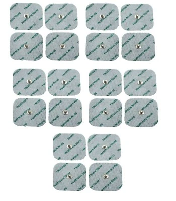 HEALTHCARE WORLD 20 TENS Elektroden Mit Druckknopf Für TENS EMS Geräten Sanitas und Beurer