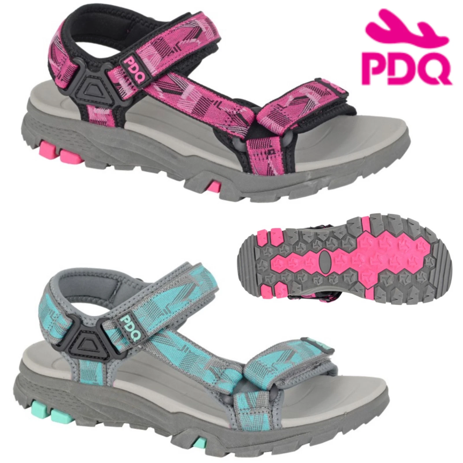 PDQ LADIES SANDALS WALKING TREKKING WATER WOMENS. HOLIDAY LIGHTWEIGHT CUSHIONED