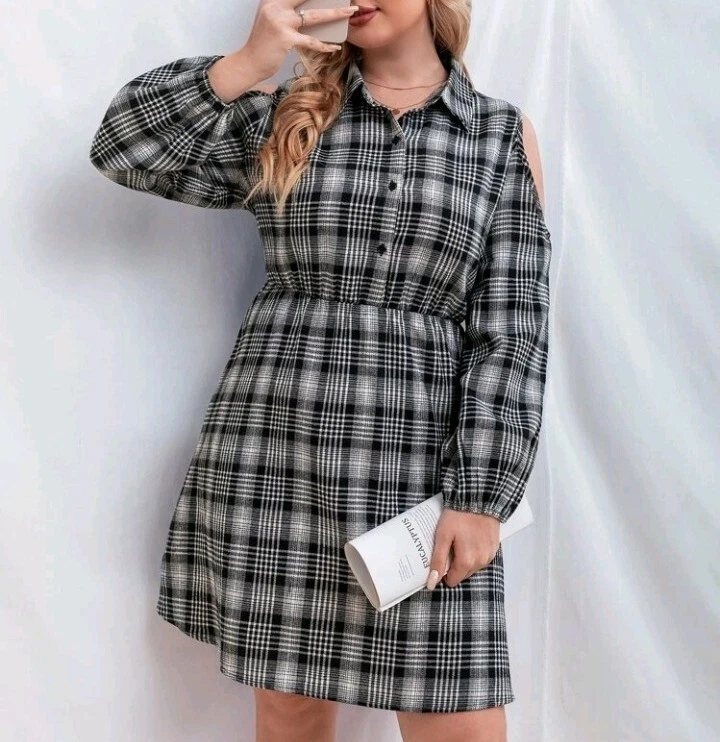 Cold shoulder shirt dress sale