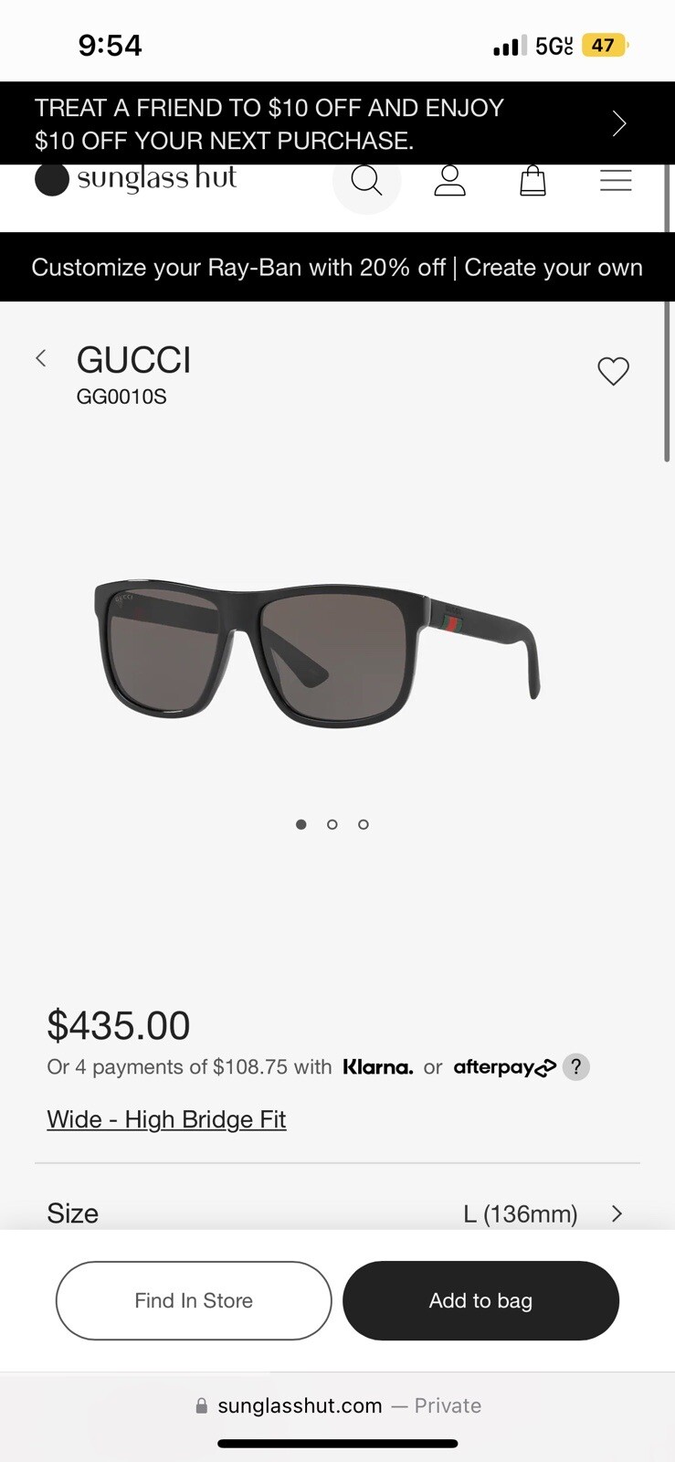 gucci sunglasses gg0010s eBay