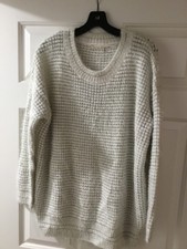 Rachel Rachel Roy Womens Sweater SizXL White Silver Crew