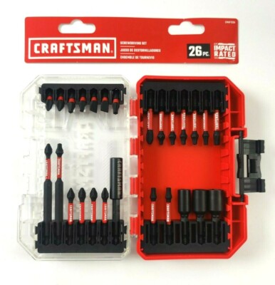 Craftsman 26pc Impact Rated Screwdriving Bit Set CMAF1326 885911566261|