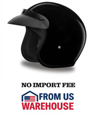 Junior Kids Cruiser DOT Motorcycle Helmet Large Dull Black Half Shell Bike Helme