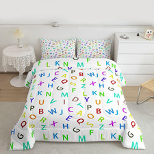 Feelyou 3D Alphabet Comforter Colorful English Alphabet Bedding Set For Kids