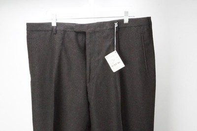 Zanella Marc Dark Brown Heavy Flannel 100% Wool Mens Pants Trousers Sz 58 EU NEW