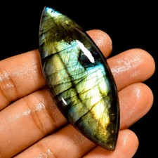 113 Ct Natural Labradorite Marquiae Shape Cabochon Loose Gemstone 60X25X8 mm