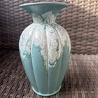 Rare Vintage MCM 1970 Marked Haeger #4075 Pottery Fluted Vase Lava Drip Style