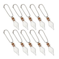 Mini Glass Vial Keychain with Wooden Cork Durable Reusable Clear Bottle Charm