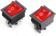 2Pcs 6 Pin 3 Position Boat Rocker Switch ON/Off/ON DPDT Rocker Switch Snap AC