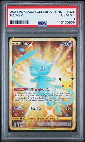 2021 POKEMON CELEBRATIONS #025 FULL ART/MEW PSA 10