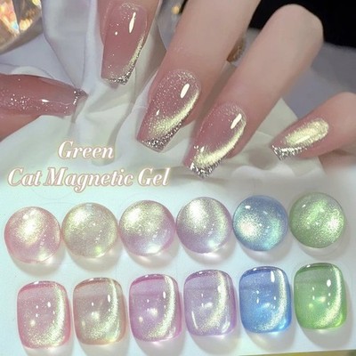 BORN PRETTY 10ml Green Cat Eye Magnetic Gel Polish Holographic UV LED