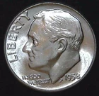 1958-P 10C Roosevelt Dime BU 90% Silver 26owt0228-9