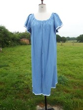 Blue Lace Trim Wide Elasticated Neck Short Sleeve Midi Dress Plus Size 22 - 24