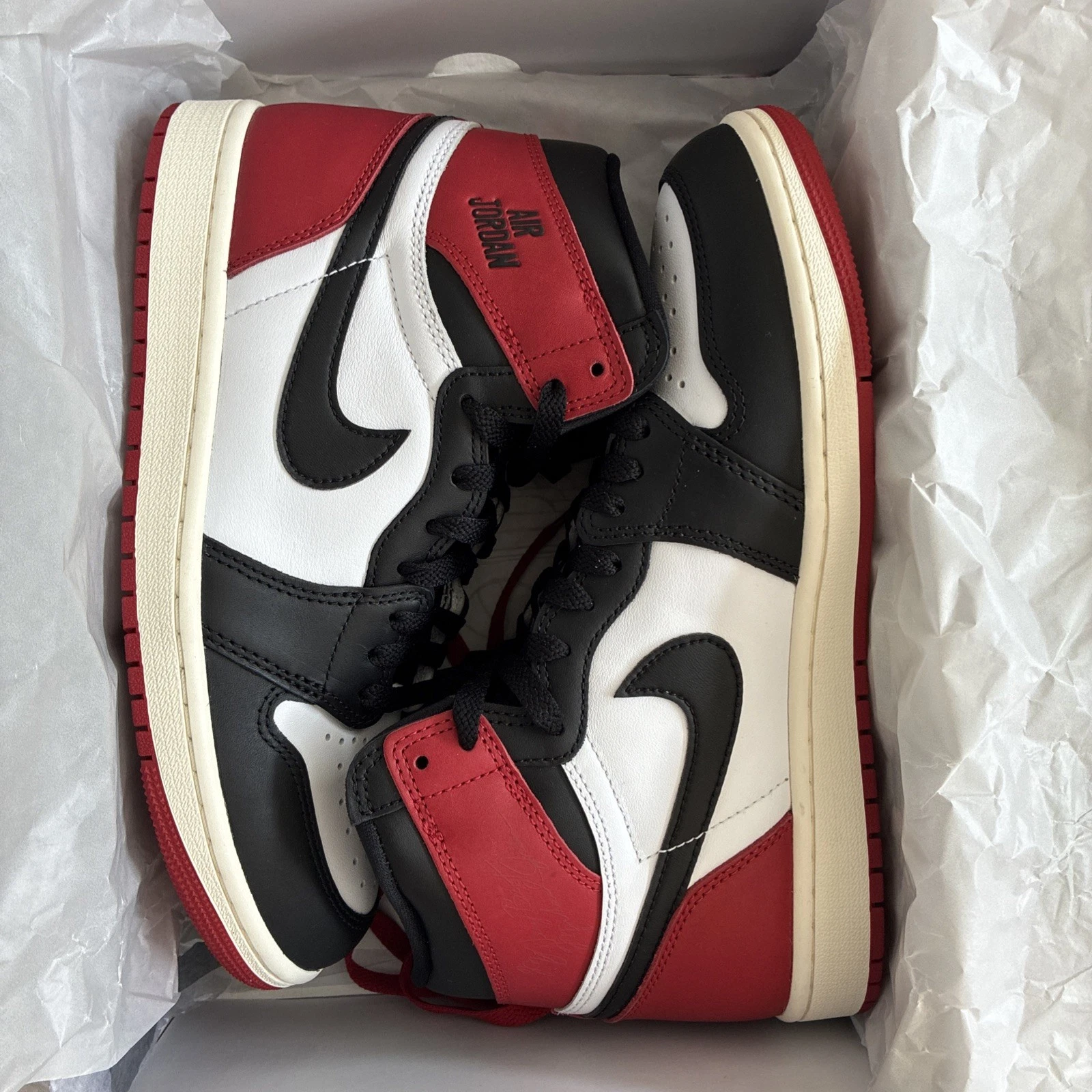 Air Jordan 1 retro high OG punta nera reimmaginata UK7 5 nuovo con scatola