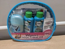 Women’s 10 Piece Travel Kit With TSA Compliant Sizes Shampoo Conditioner Lotion