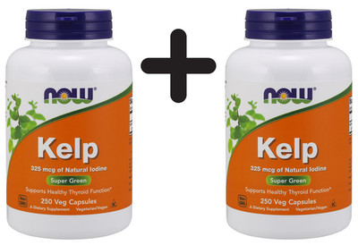 2 x NOW Foods Kelp, 325mcg (Caps) - 250 veggie caps (102,75 EUR/kg)
