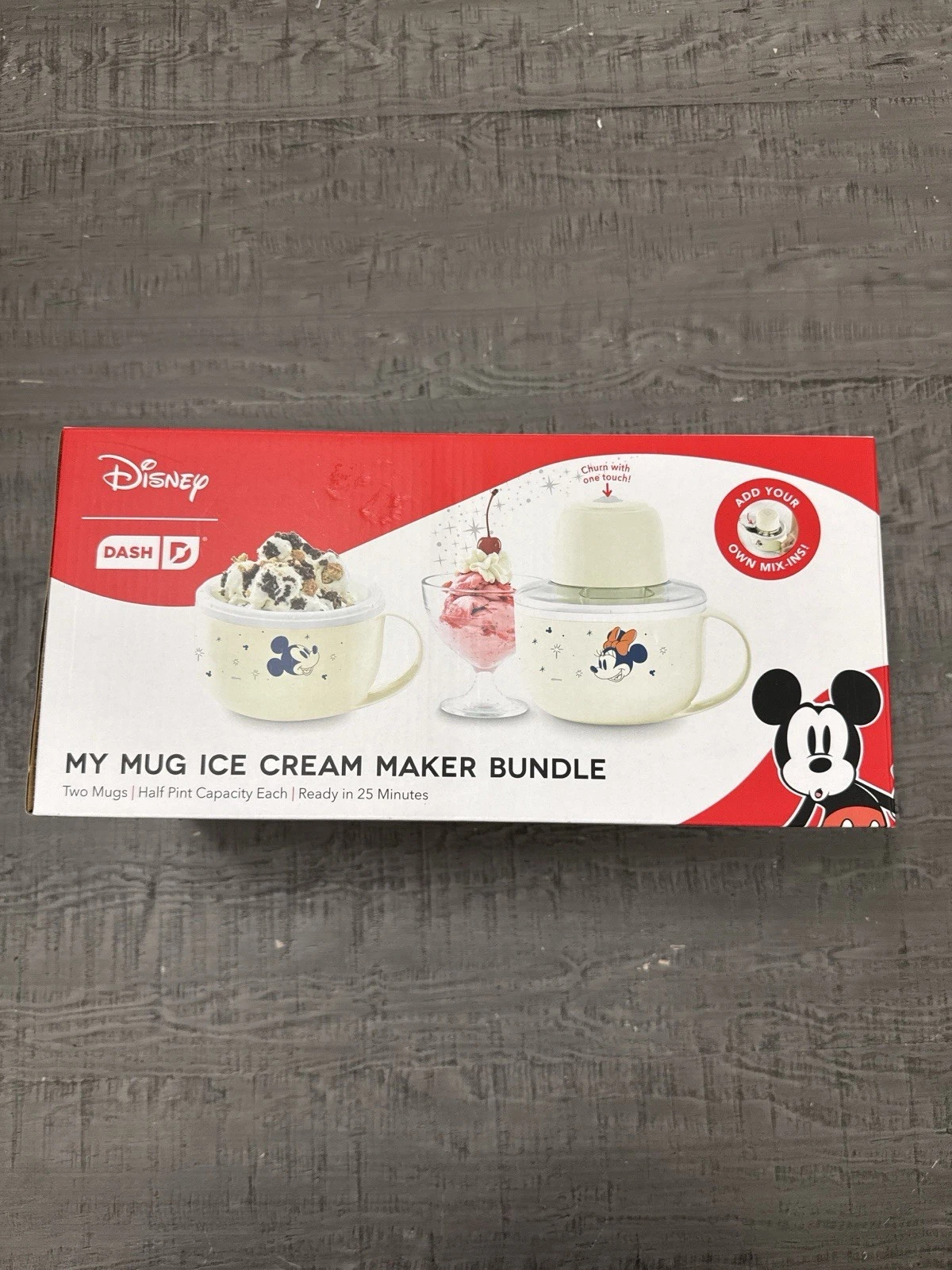 Disney Dash Ice Cream Maker Bundle Mickey Minnie Mug Frozen Dessert Maker NIB