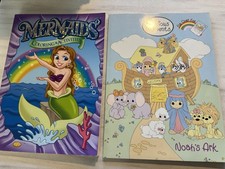 2 Kids Coloring Books Mermaid Angels Noah s Ark Precious Moments