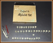 VINTAGE CRAFTOOL CO. - ALPHABET 1/4" STAMP SET - LEATHER WORKING - COMPLETE