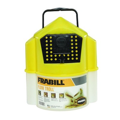 Frabill Flow Troll Bait Container, 6-Quart, Yellow/White 