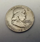 1953-D Franklin 90% Silver Half Dollar Coin Circulated Not Graded