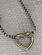 David Yurman Cable Heart Station Necklace wit...