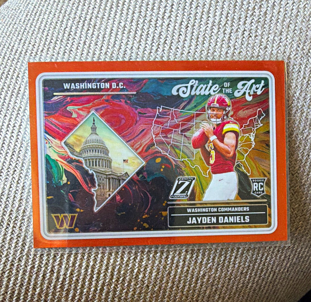 Panini 2024 Zenith State of the Art Orange Prizm #19 Jayden Daniels RC