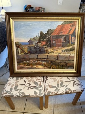 John Nesta Rocky Neck  Large Original Oil   Titled:Lanes Cove 