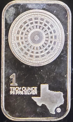 Texas Mint Lone Star Repeater Reverse Ingot US Bullion-0.999 Silver 1 Oz Art Bar