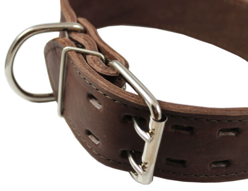 Real Leather Dog Collar 18"-22" neck Spikes 1.75" wide Bullterrier Puitbull - Picture 3 of 5