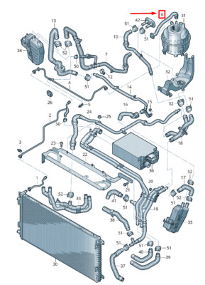 NEU AUDI E-TRON GEN ENGINE KÜHLMITTELSCHLAUCH 4KR121081A ORIGINAL
