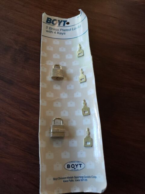 BOYT Vintage brass plated padlock w/keys Lock NOS New Model CNL