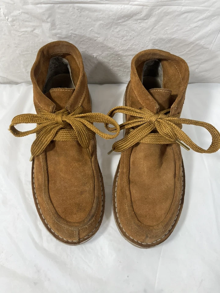 Free People Ashton Botines de Encaje de Gamuza Suave al Tobillo Zapatos Tostado Talla 8 Foto 3 de 4