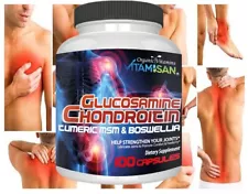 Glucosamine Chondroitin MSM Joint Support – Collagen, Turmeric - 100 Capsules