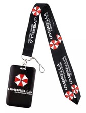 RESIDENT EVIL UMBRELLA CORPORATION BADGE HOLDER  LANYARD  BONUS BROOCH PIN NEW