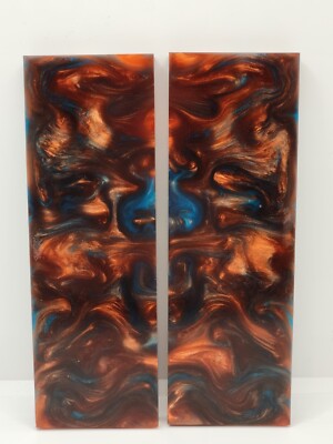 2 PCS COMPOSITE KNIFE HANDLE MATERIAL BLANK SCALES: FIERCE TIGER # 5573