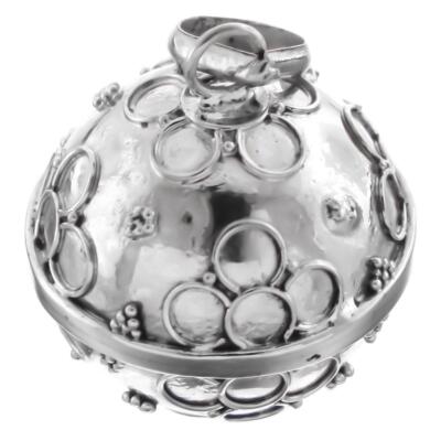 925 Silber 22 mm großer XL Harmonie Kugel Glockenspiel rund Bali Sterling Anhänger, 1 1/4''