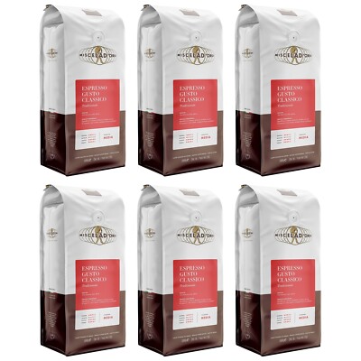 Miscela D'Oro ESPRESSO GUSTO CLASSICO Espresso Beans, 6 bags - 2.2 lb ea