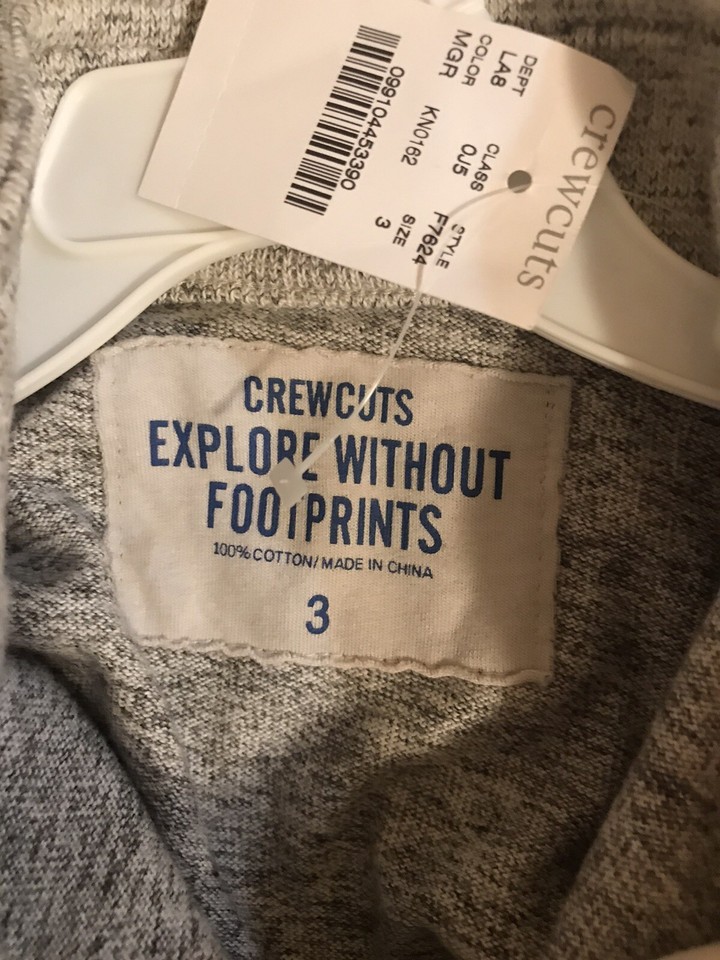 NWT J Crew Crewcuts Zip Sweater Pull Over 100% Cotton Size 3 | eBay