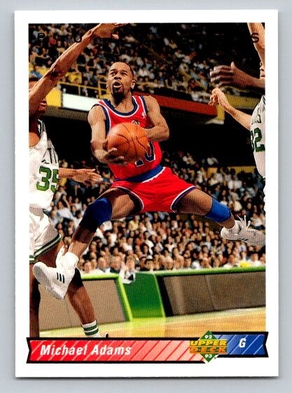1992-93 Upper Deck Michael Adams #139 Washington Bullets