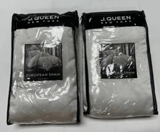 J. Queen Euro Pillow Sham Case Eleanora Silver 26” X 26” Set Of 2 New