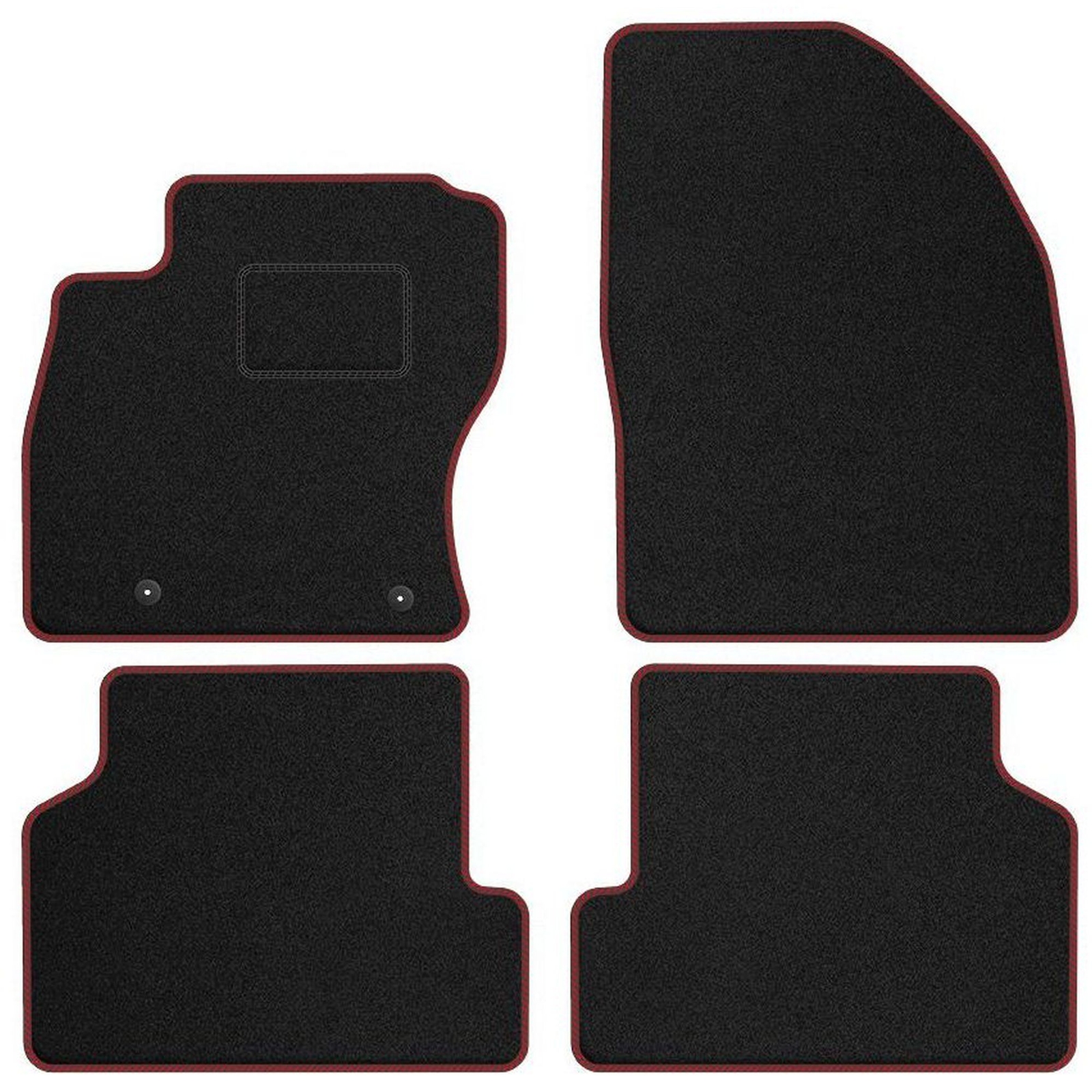 Tapis de sol velours rouge STREAK pour Ford Focus II de 2004 à 2011