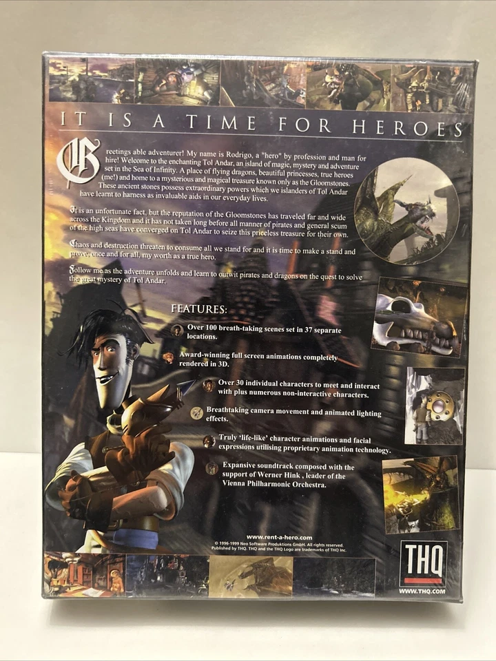 New! RENT A HERO by THQ 1999 PC Game Adventure BIG BOX - Image 2 of 4