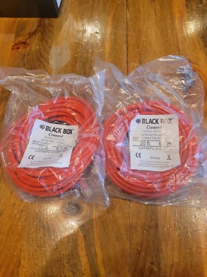 Blackbox Patch Cord Cat5e  Connect Cable 20ft/6.1m CAT5EPC-B-020-RD 4pk