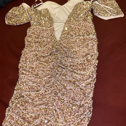 pink sequin dress size 14 - Picture 3 of 4