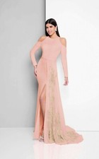terani couture evening gown/ prom/ formal dress / nude/ pink/ designer/ gown