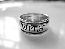 Sterling Silver Ring WITH ALL MY HEART Band Ring SIZE 6-1/2 Gently Worn