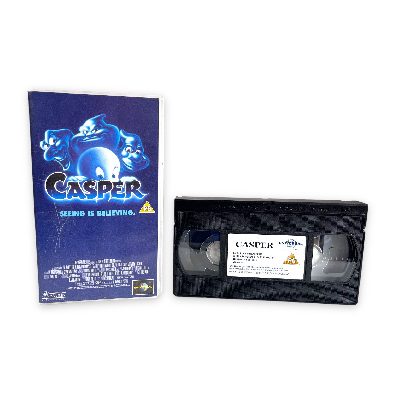 Casper VHS Video Cassette Tape - Retro Vintage Children’s Classic Film - 1995