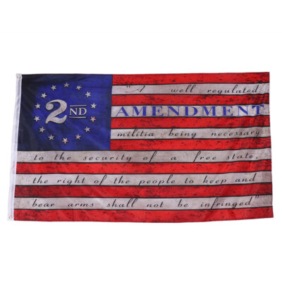 2nd Second Amendment 1791 Vintage American Flag Banner 3x5 Feet Man Cave De_ou